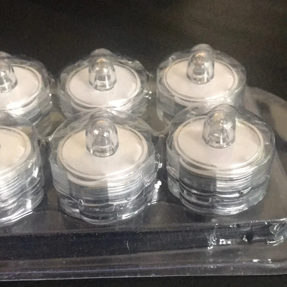 NWT waterproof LED lights white 12Pk submersible battery decor centerpiece party